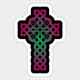 Celtic Cross With Weaving and Triskeles Sticker